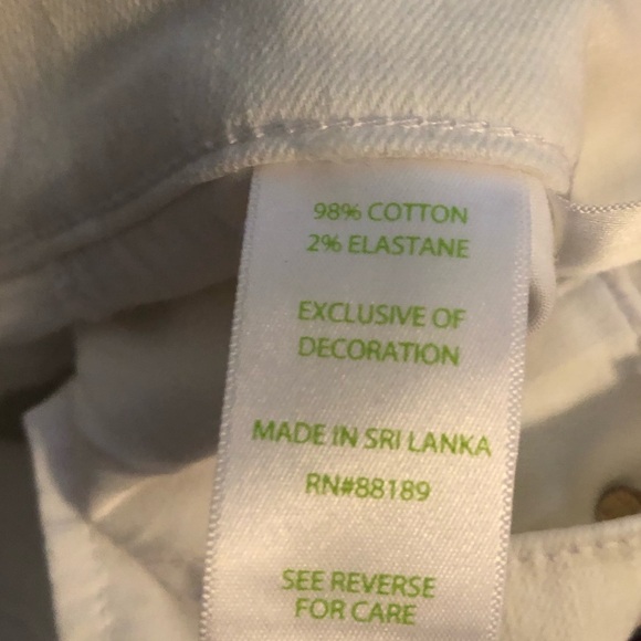 Lilly Pulitzer white embroidered hem jeans size 4 - Picture 5 of 6
